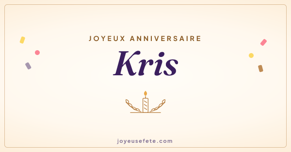 Image « Joyeux anniversaire Kris » au format large