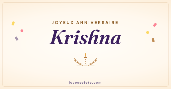 Image « Joyeux anniversaire Krishna » au format large