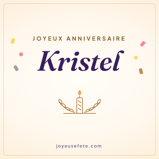 Image carrée « Joyeux anniversaire Kristel » pour WhatsApp