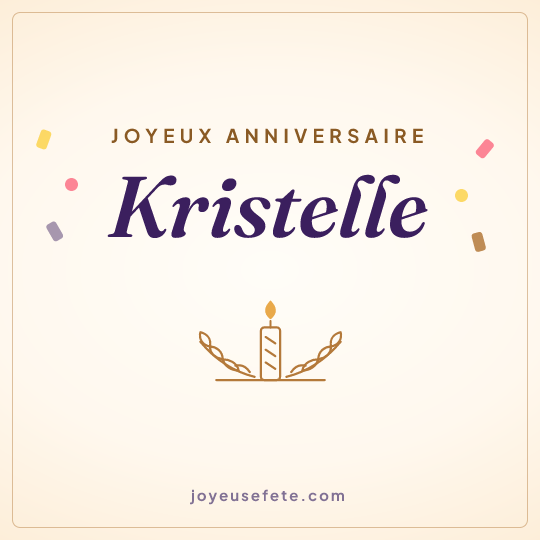 Image carrée « Joyeux anniversaire Kristelle » pour WhatsApp