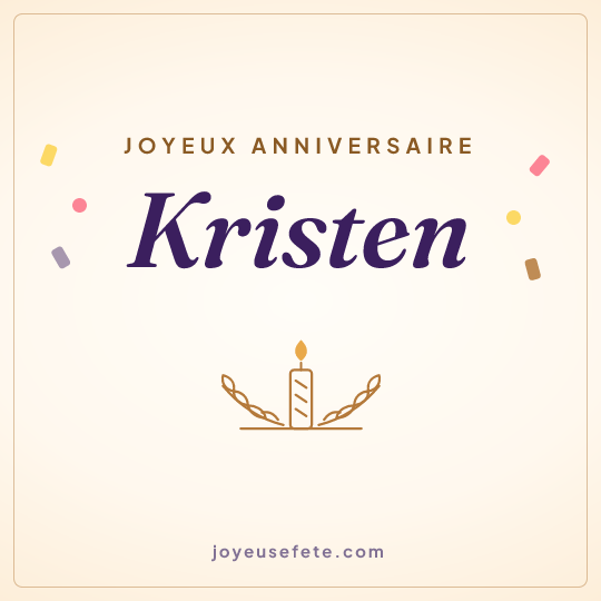 Image carrée « Joyeux anniversaire Kristen » pour WhatsApp
