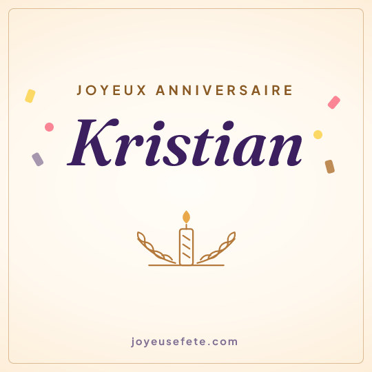 Image carrée « Joyeux anniversaire Kristian » pour WhatsApp