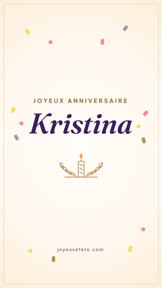 Image « Joyeux anniversaire Kristina » au format story
