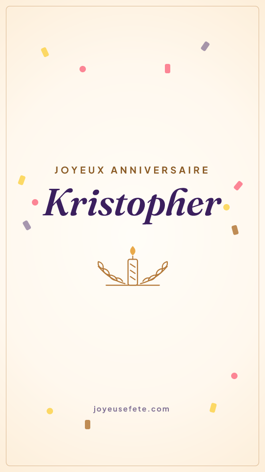 Image « Joyeux anniversaire Kristopher » au format story