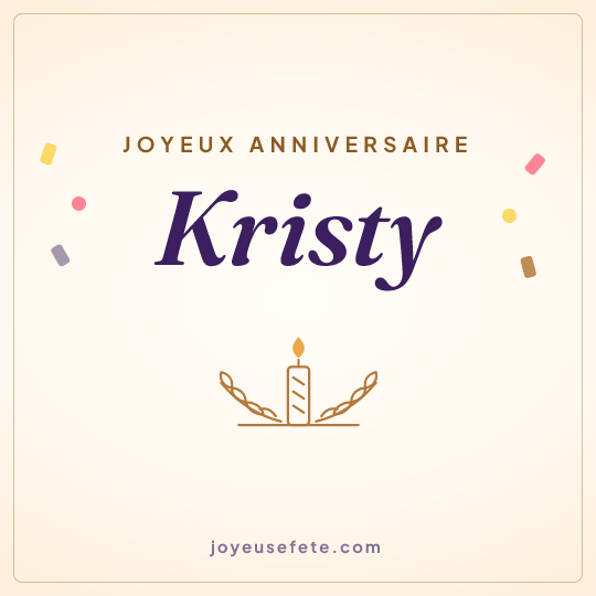 Image carrée « Joyeux anniversaire Kristy » pour WhatsApp