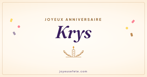 Image « Joyeux anniversaire Krys » au format large