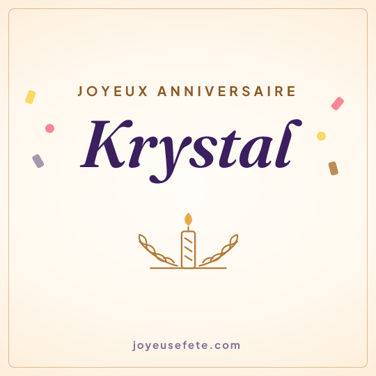 Image carrée « Joyeux anniversaire Krystal » pour WhatsApp