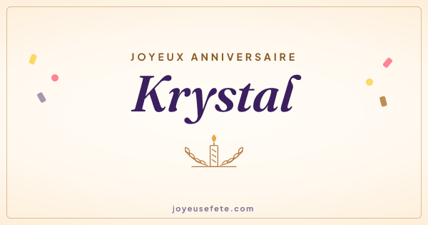 Image « Joyeux anniversaire Krystal » au format large