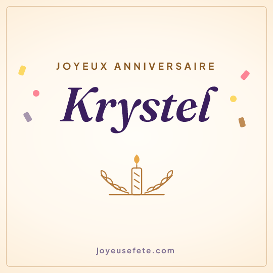 Image carrée « Joyeux anniversaire Krystel » pour WhatsApp