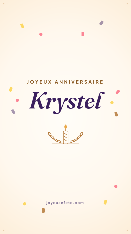 Image « Joyeux anniversaire Krystel » au format story