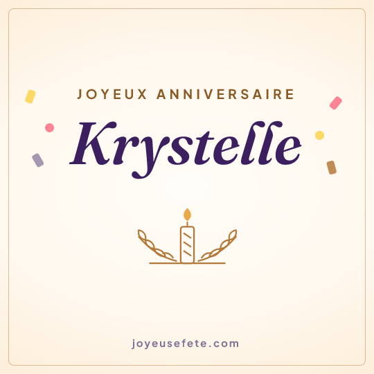 Image carrée « Joyeux anniversaire Krystelle » pour WhatsApp