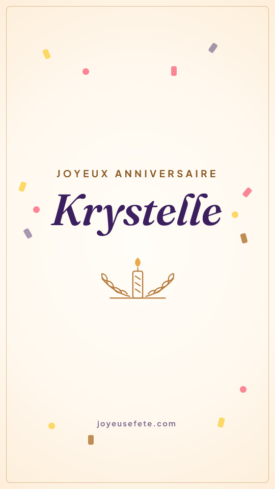 Image « Joyeux anniversaire Krystelle » au format story