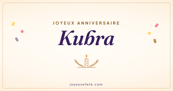 Image « Joyeux anniversaire Kubra » au format large