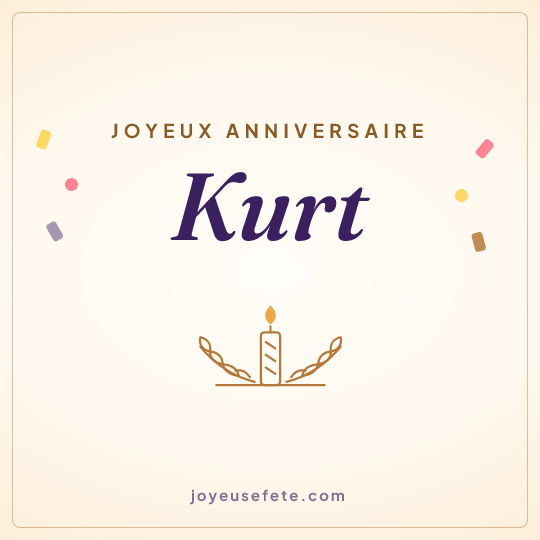Image carrée « Joyeux anniversaire Kurt » pour WhatsApp