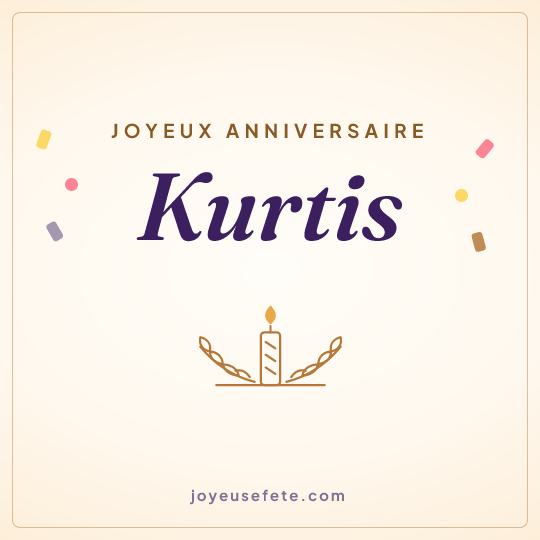 Image carrée « Joyeux anniversaire Kurtis » pour WhatsApp