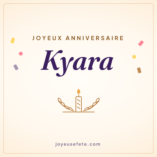 Image carrée « Joyeux anniversaire Kyara » pour WhatsApp
