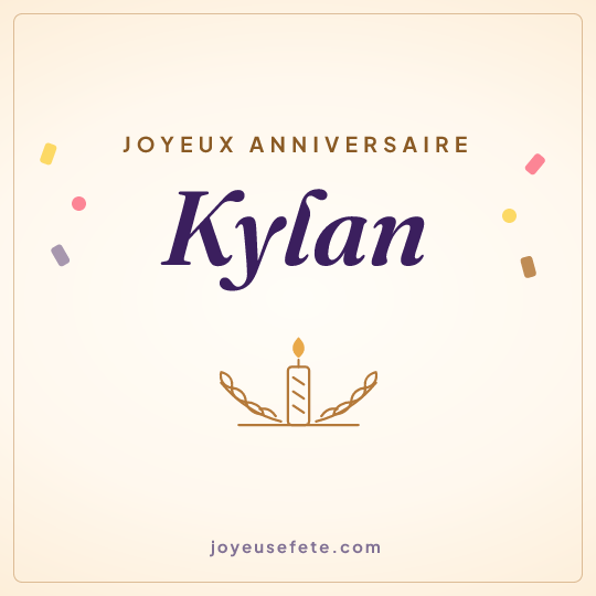 Image carrée « Joyeux anniversaire Kylan » pour WhatsApp