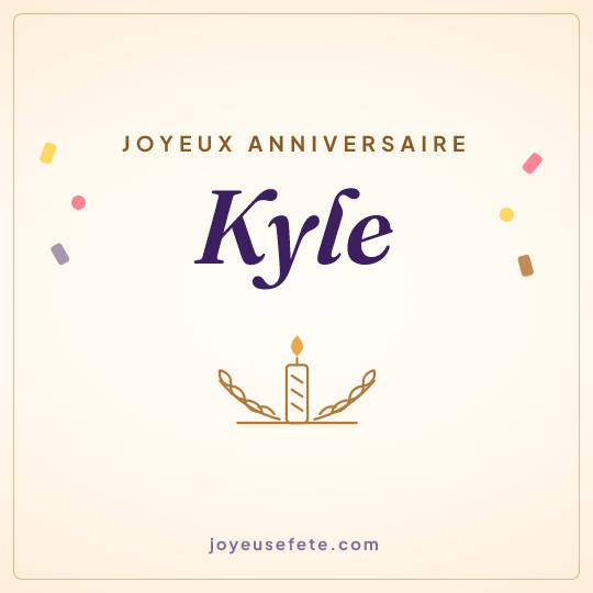 Image carrée « Joyeux anniversaire Kyle » pour WhatsApp