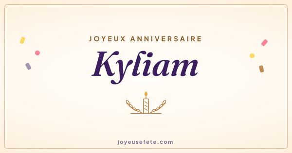 Image « Joyeux anniversaire Kyliam » au format large