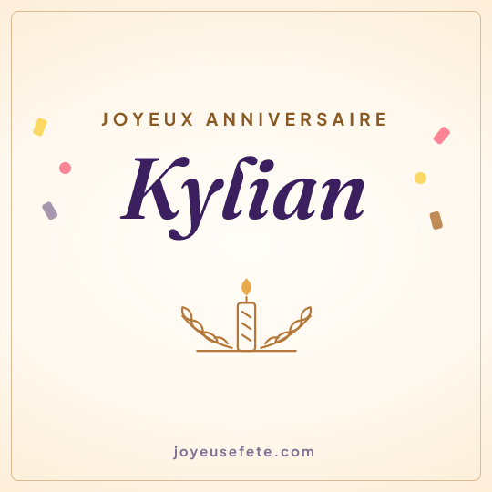 Image carrée « Joyeux anniversaire Kylian » pour WhatsApp