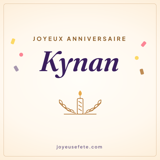 Image carrée « Joyeux anniversaire Kynan » pour WhatsApp