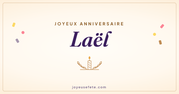 Image « Joyeux anniversaire Laël » au format large