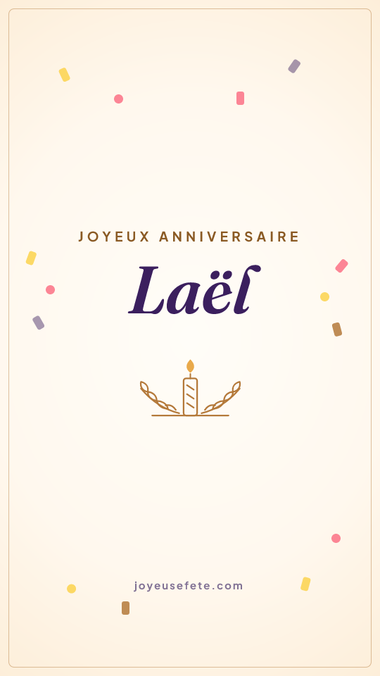 Image « Joyeux anniversaire Laël » au format story
