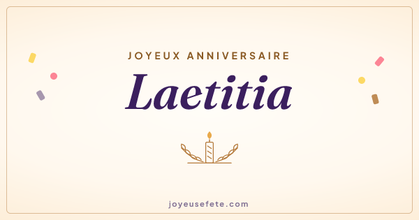 Image « Joyeux anniversaire Laetitia » au format large