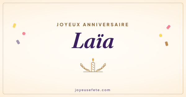 Image « Joyeux anniversaire Laïa » au format large