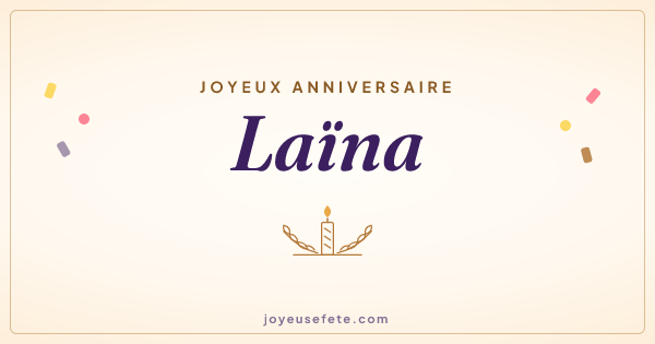 Image « Joyeux anniversaire Laïna » au format large