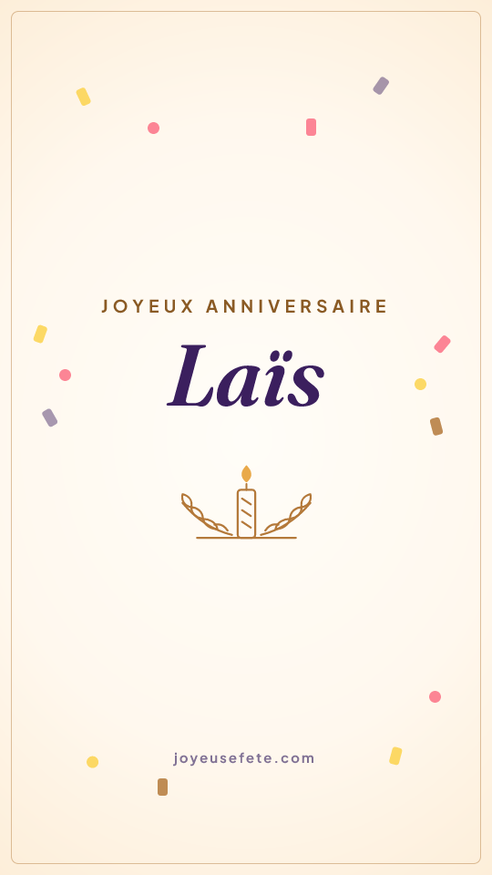 Image « Joyeux anniversaire Laïs » au format story