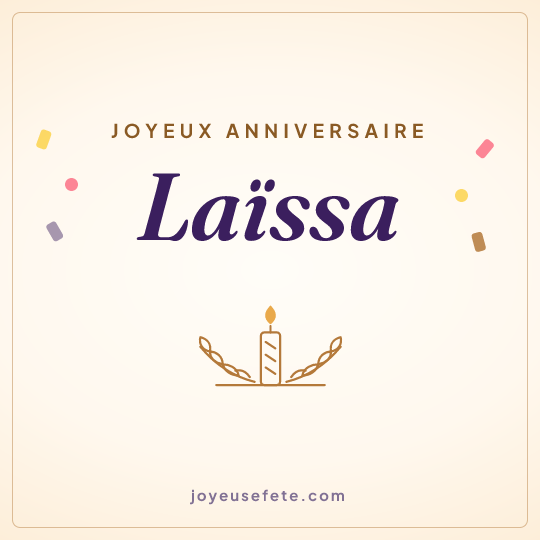 Image carrée « Joyeux anniversaire Laïssa » pour WhatsApp