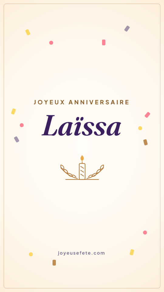 Image « Joyeux anniversaire Laïssa » au format story