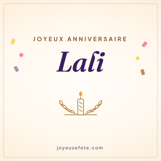 Image carrée « Joyeux anniversaire Lali » pour WhatsApp