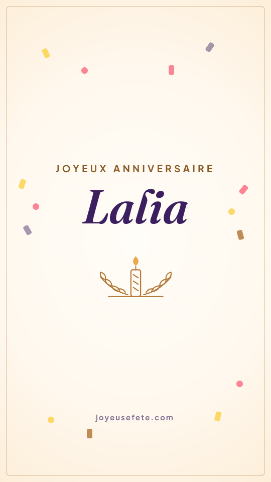 Image « Joyeux anniversaire Lalia » au format story