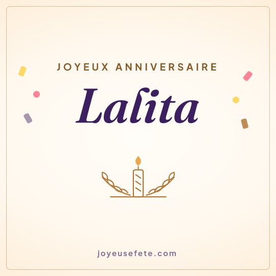 Image carrée « Joyeux anniversaire Lalita » pour WhatsApp