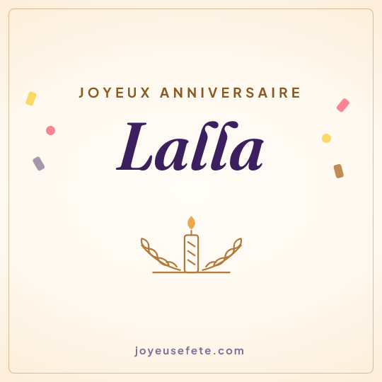 Image carrée « Joyeux anniversaire Lalla » pour WhatsApp