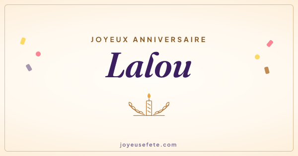 Image « Joyeux anniversaire Lalou » au format large
