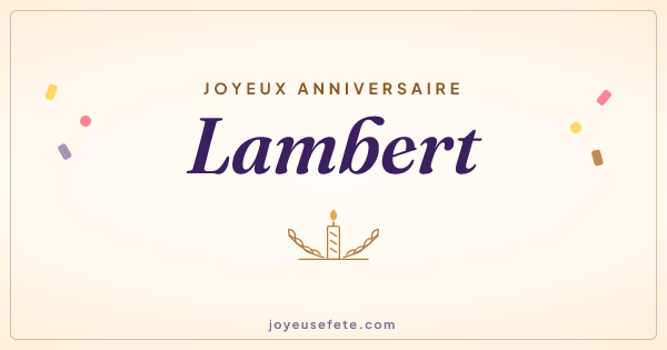 Image « Joyeux anniversaire Lambert » au format large