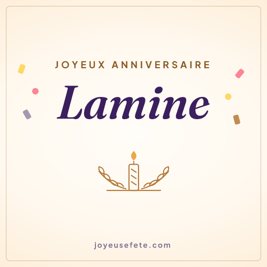 Image carrée « Joyeux anniversaire Lamine » pour WhatsApp