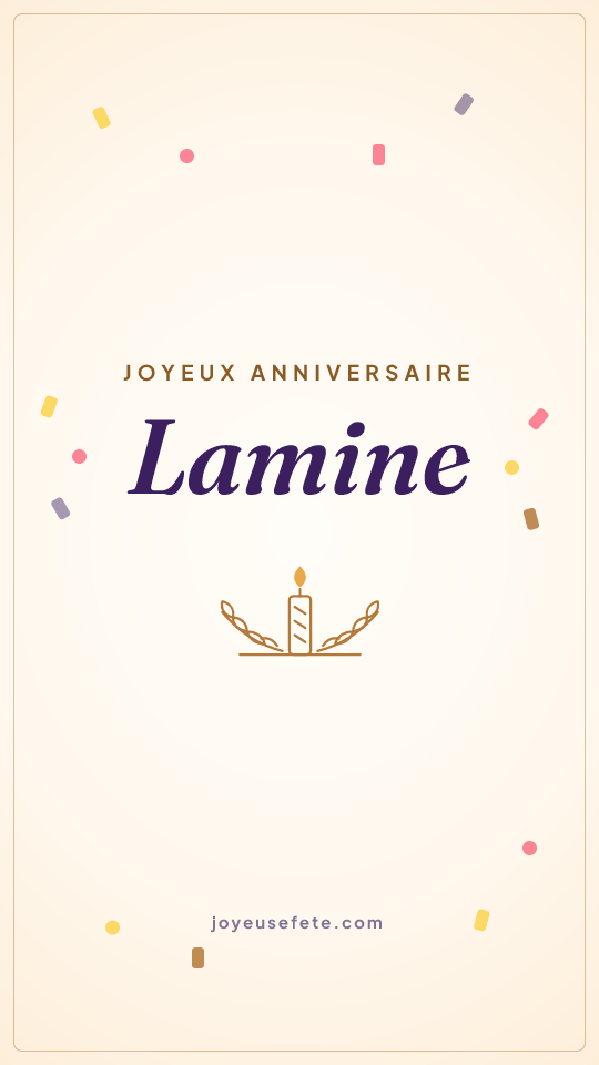 Image « Joyeux anniversaire Lamine » au format story