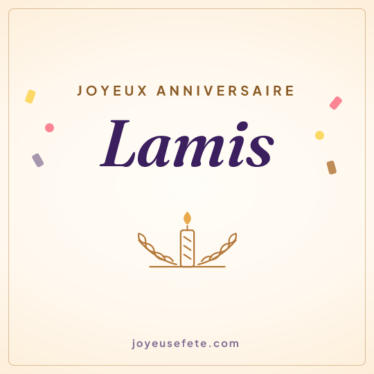 Image carrée « Joyeux anniversaire Lamis » pour WhatsApp