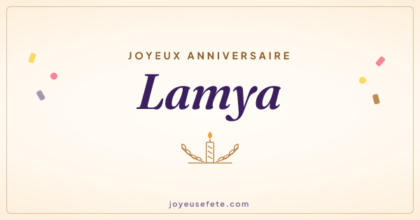 Image « Joyeux anniversaire Lamya » au format large
