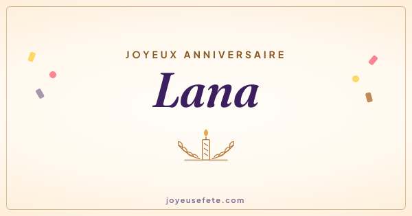 Image « Joyeux anniversaire Lana » au format large