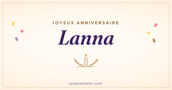 Image « Joyeux anniversaire Lanna » au format large