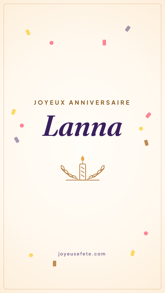Image « Joyeux anniversaire Lanna » au format story