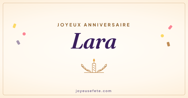 Image « Joyeux anniversaire Lara » au format large