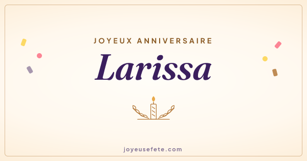 Image « Joyeux anniversaire Larissa » au format large