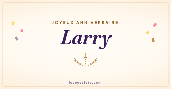 Image « Joyeux anniversaire Larry » au format large