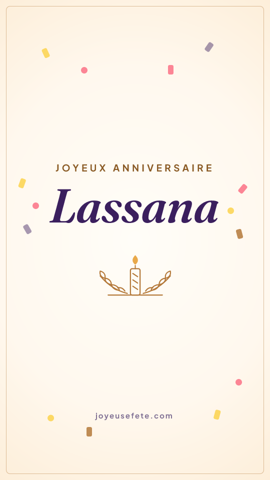 Image « Joyeux anniversaire Lassana » au format story